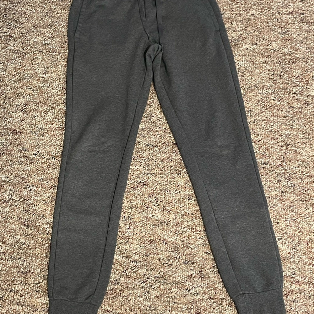 Adidas Charcoal Joggers with Neon Green Logo - Picture 2 of 5